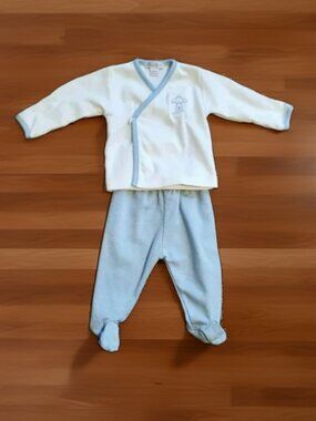 Kissy Kissy White and Light Blue Baby Matching Set